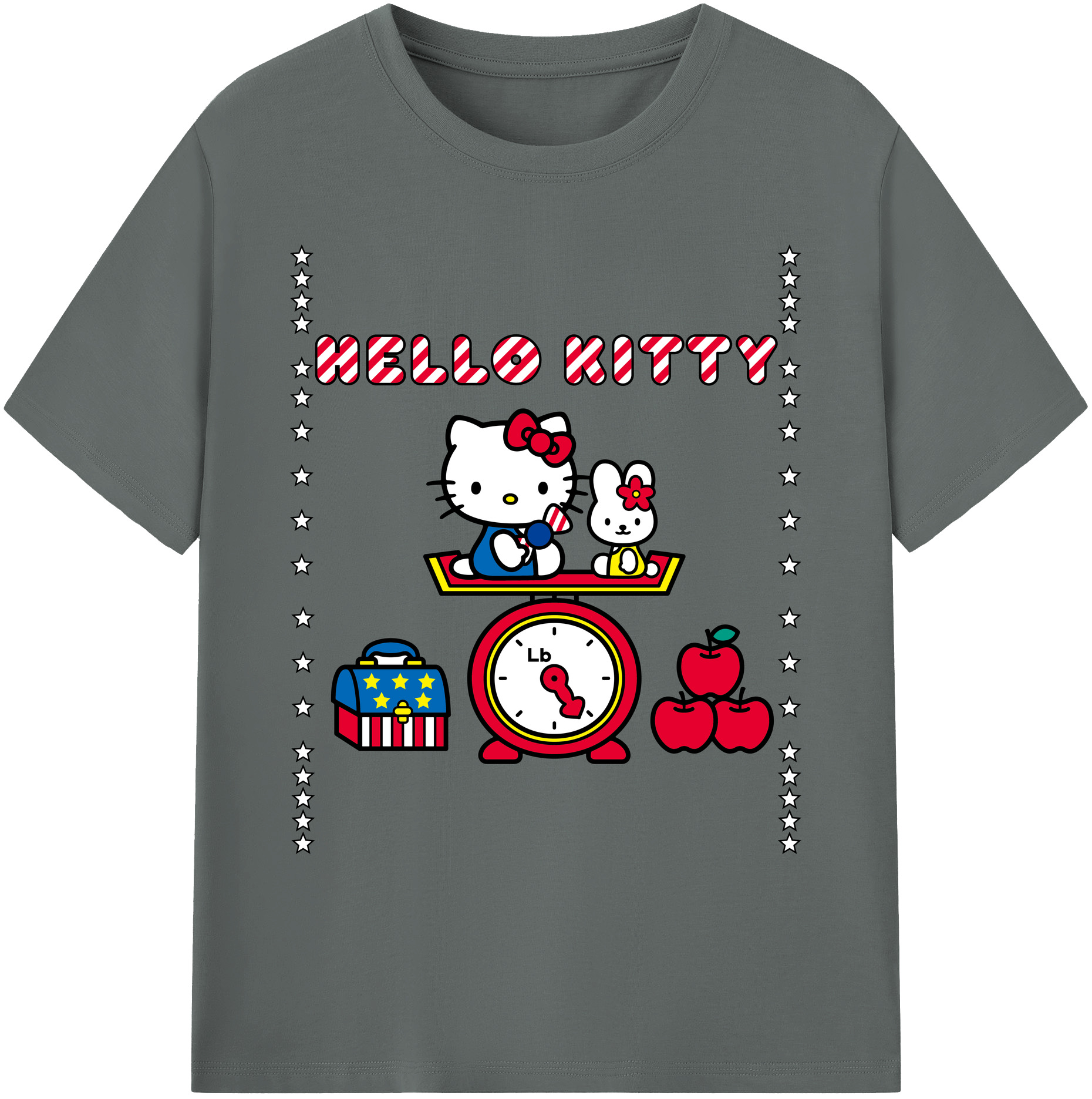 （画像用） Hello Kitty ハローキティ 綿100％ メンズ半袖Tシャツ｜肌触りやわらか＆通気性